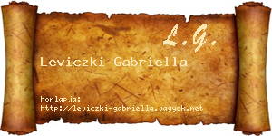 Leviczki Gabriella névjegykártya